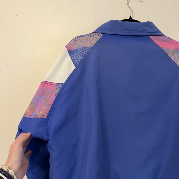 VINTAGE full-zip lightweight abstract windbreaker jacket - Picture 5 of 12